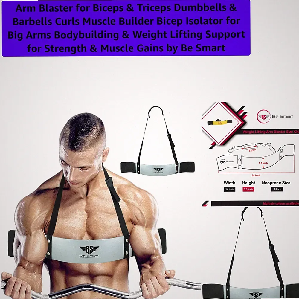 Arm Blaster for Biceps & Triceps Dumbbells & Barbells Curls Muscle Builder Bi...