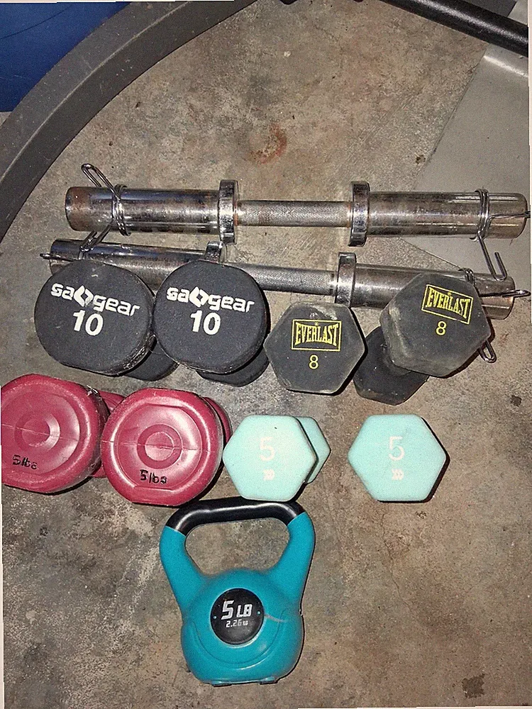 Assortment of dumbbells