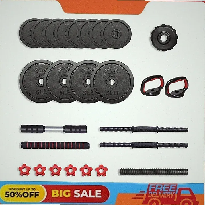 Athletic Works 40LB 5 in 1 Adjustable Dumbbell Set, Fitness Exercises, Black