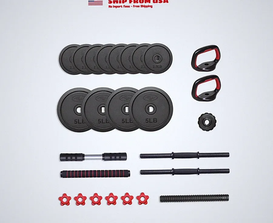 Athletic Works 40LB 5 in 1 Adjustable Dumbbell Set , Fitness Exercises for Home