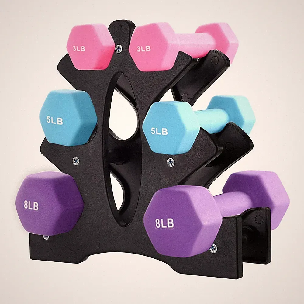 AUXSOUL 1 Pack Dumbbell Rack Stand, 3 Tier 9.25InchX8.97Inch, Black