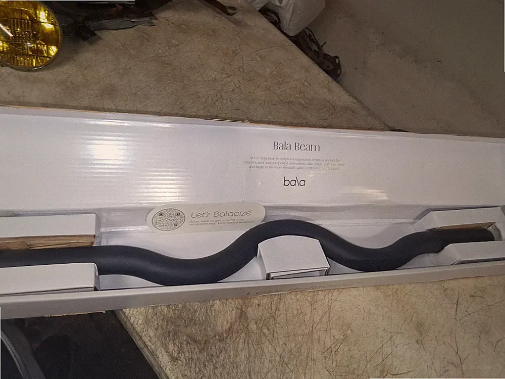 Bala Beam Curl Bar 15 lbs Weighted Bar Color Charcoal Pilates Workout Training