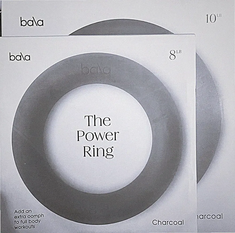 Bala Home Gym 10 lb & 8 lb Power Ring - 2 in 1 Kettlebells in Charcoal New
