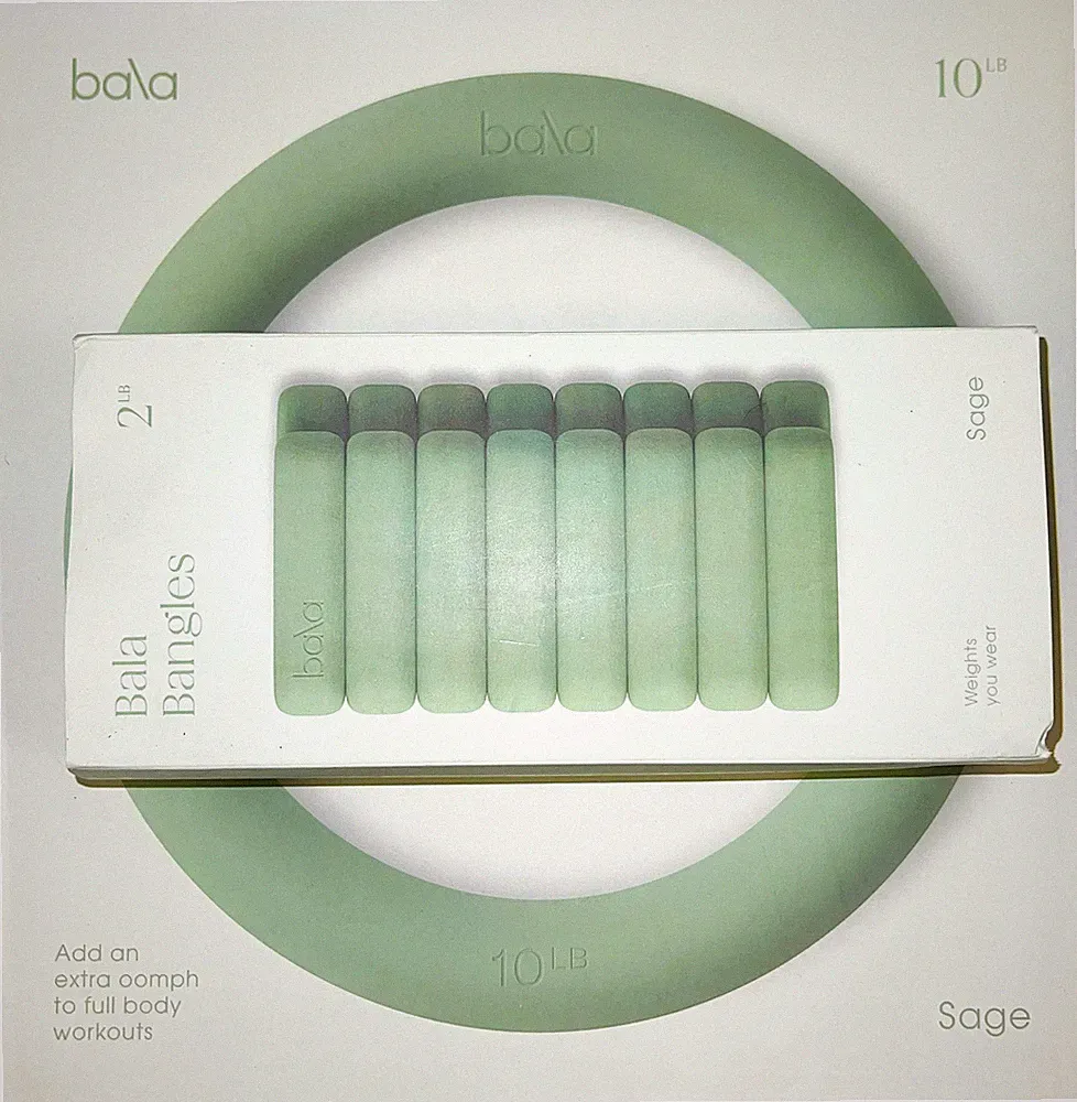BALA Home Gym - 2 lb wrist/ankle weights & 10 lb Dumbbell Power Ring SAGE New