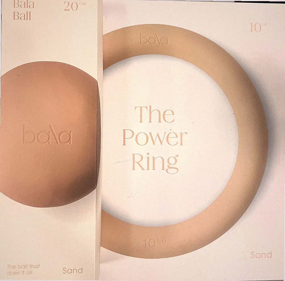 BALA HOME GYM in DISCONTINUED SAND 10lb Dumbbell Power Ring & Pilates Ball New