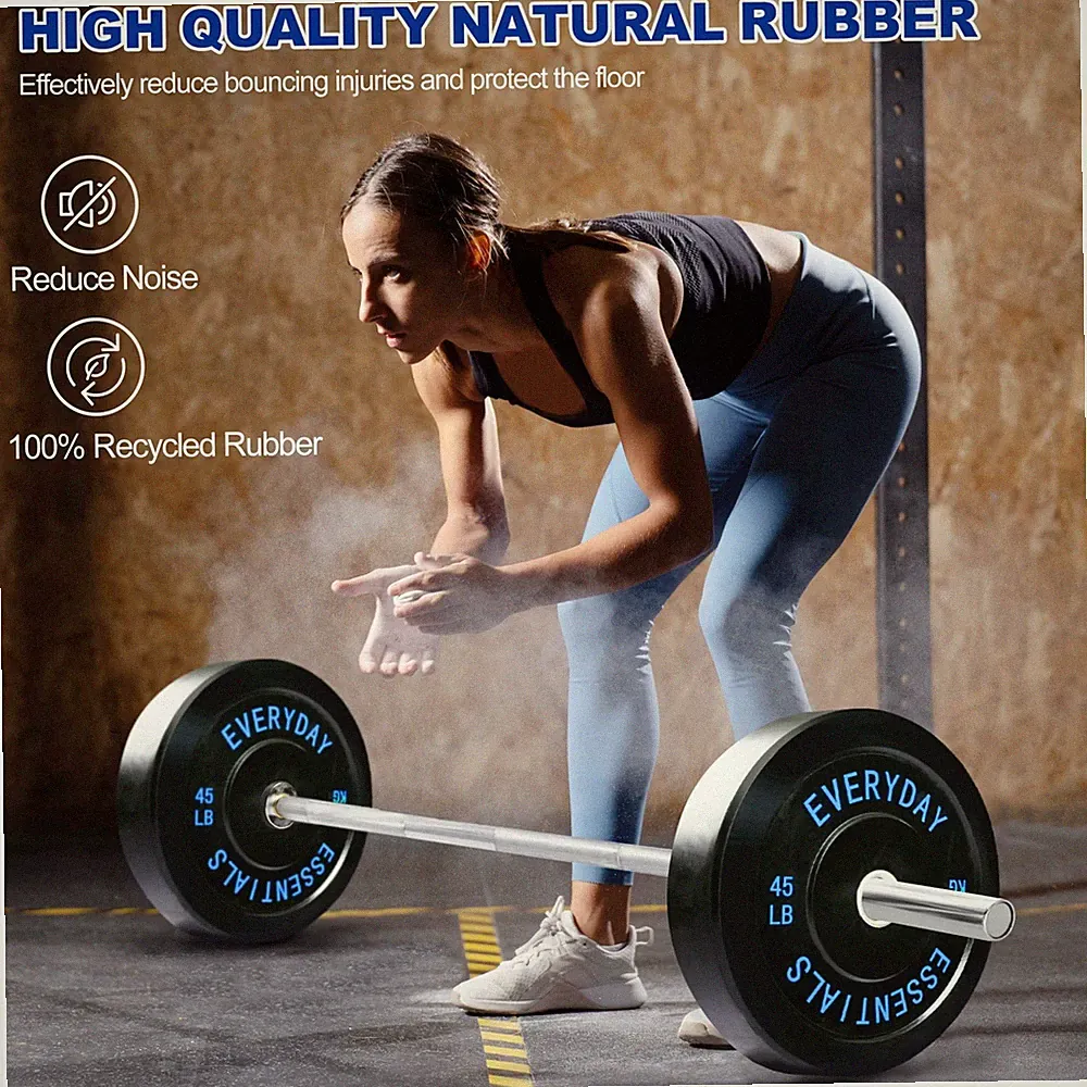 BalanceForm Olympic Bumper Plate Weight Plate, 45 Lbs Pair Black