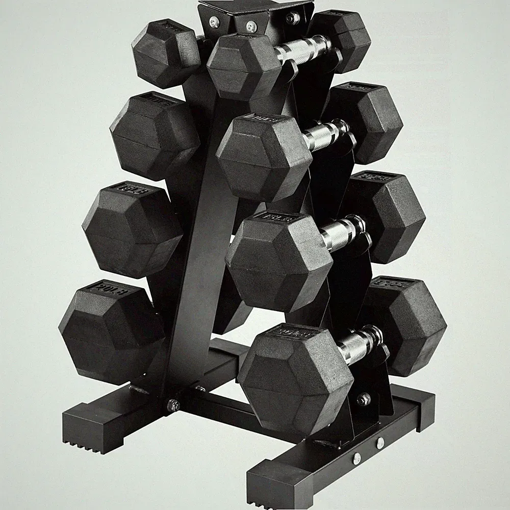 dumbbell set with rack
