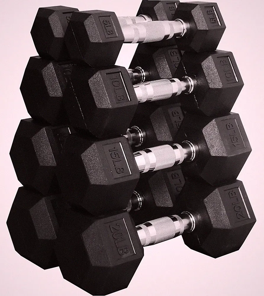 BalanceFrom Dumbbell 100 lb Set, Pairs of 5 lb, 10 lb, 15 lb, and 20 lb