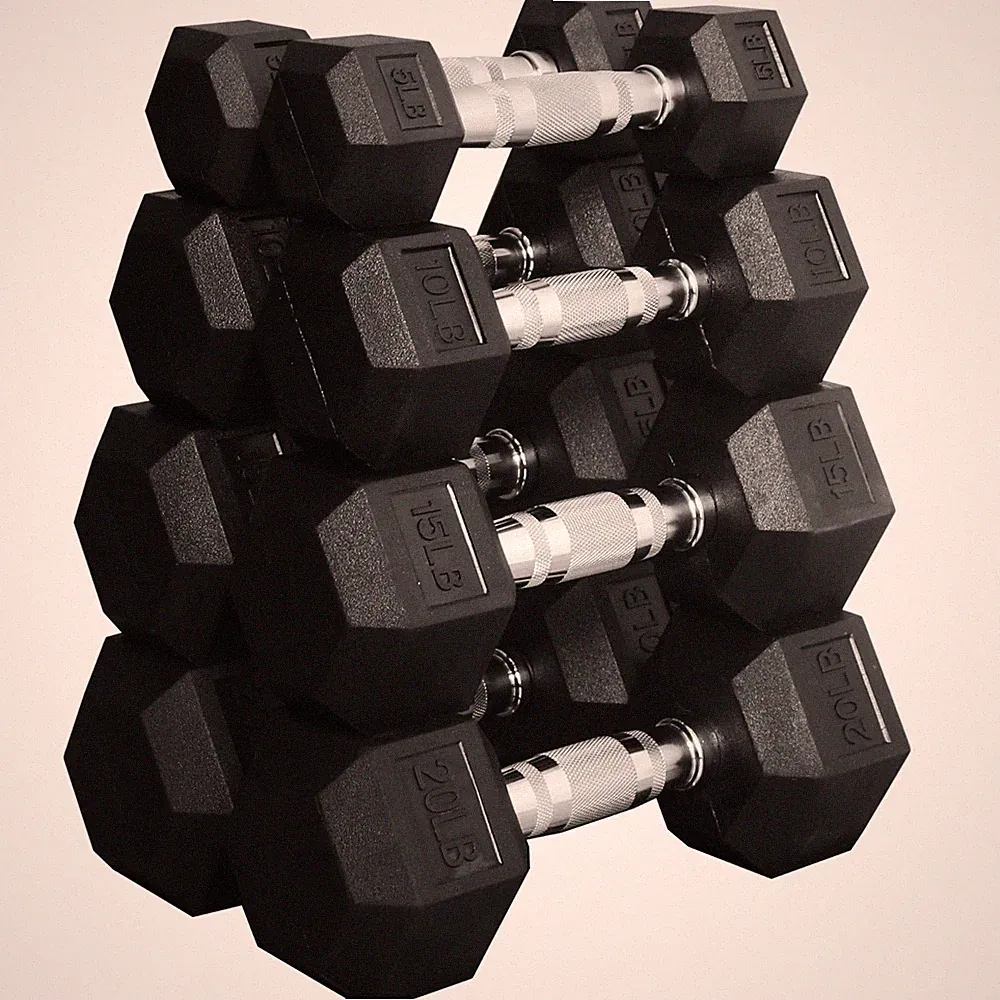 BalanceFrom Dumbbell Set, Pairs of 5 lb, 10 lb, 15 lb, and 20 lb