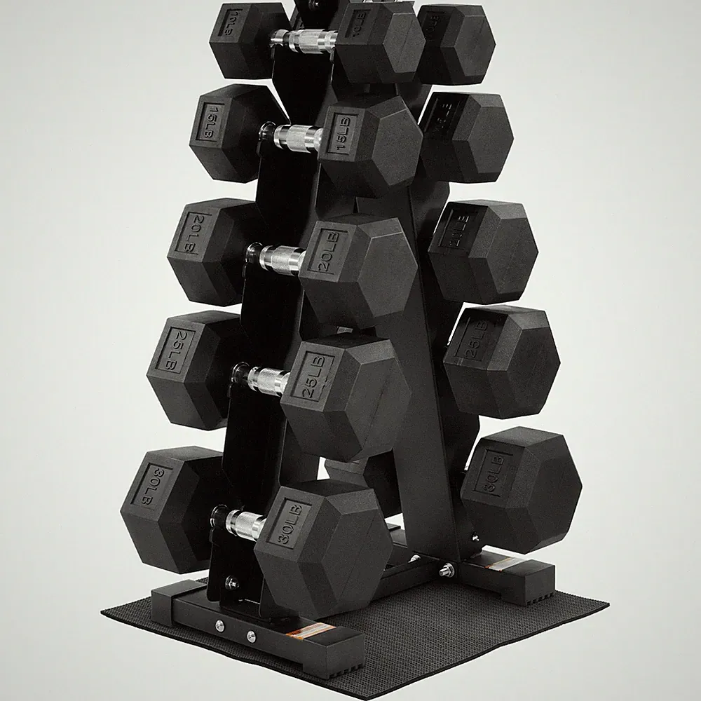 BalanceFrom Dumbbell Weight Set w/ Storage Rack w/ Pair 10, 15, 20, 25, 30 lbs
