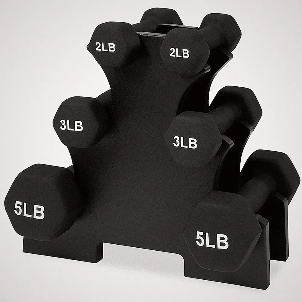 BalanceFrom Fitness 20 Pound Neoprene Coated Dumbbell Set with Stand, Black