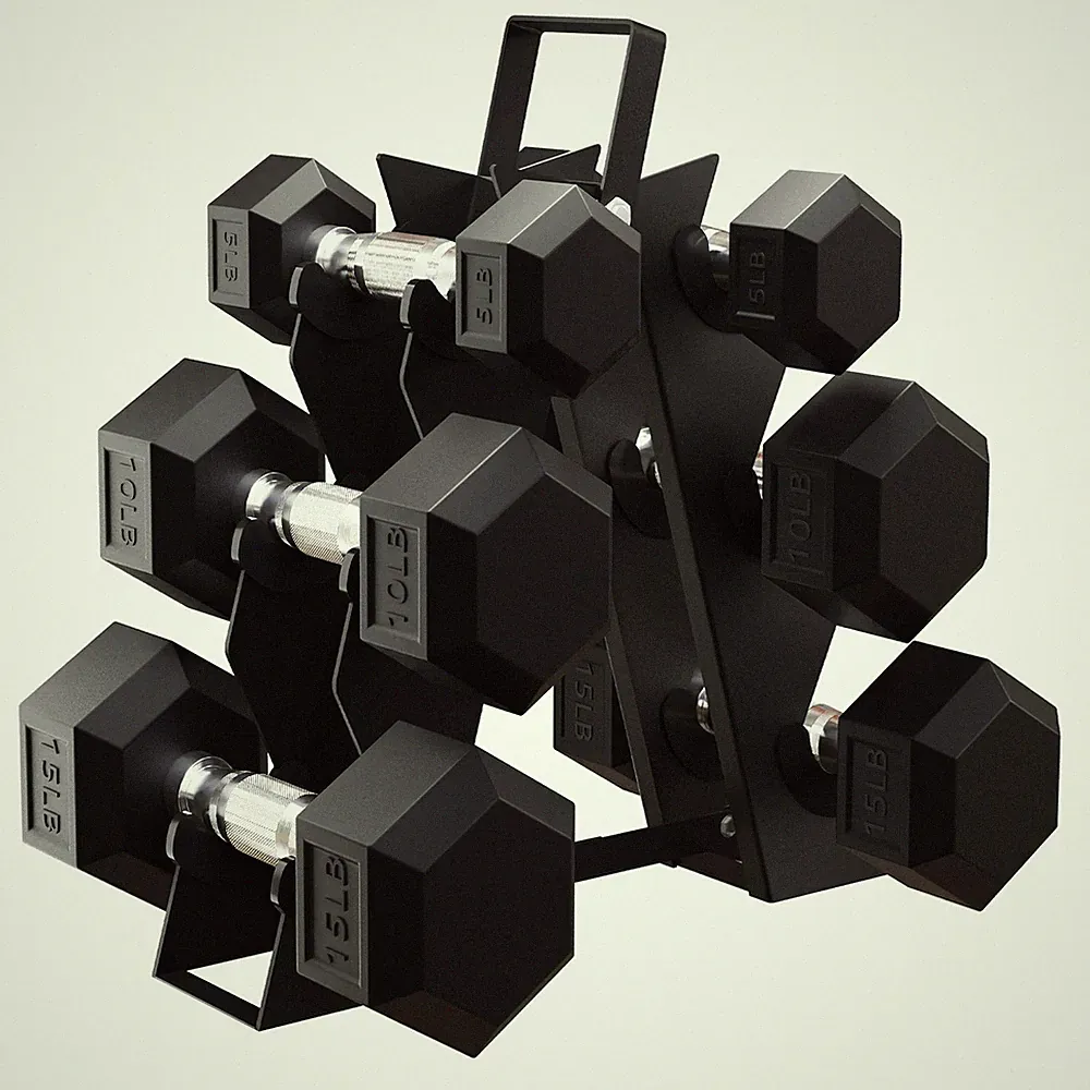 BalanceFrom Fitness Signature Alloy Steel Rubber Encased Hex Dumbbell Set, Black