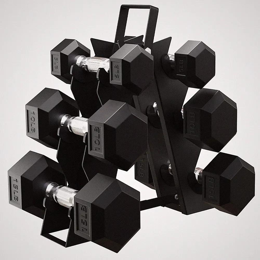 BalanceFrom Fitness Signature Alloy Steel Rubber Encased Hex Dumbbell Set, Black