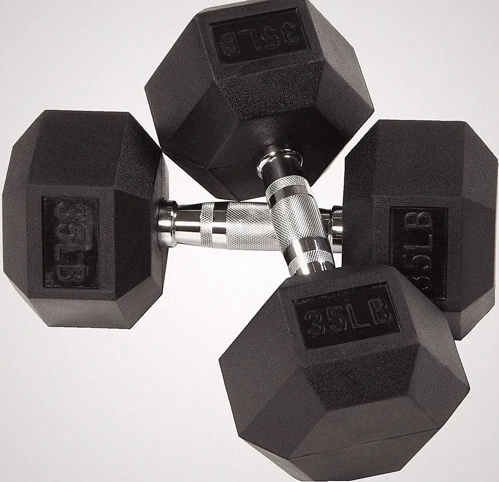 Balancefrom Fitvids 2Nd Generation Rubber Coated Dumbbell Weight Chrome Grip