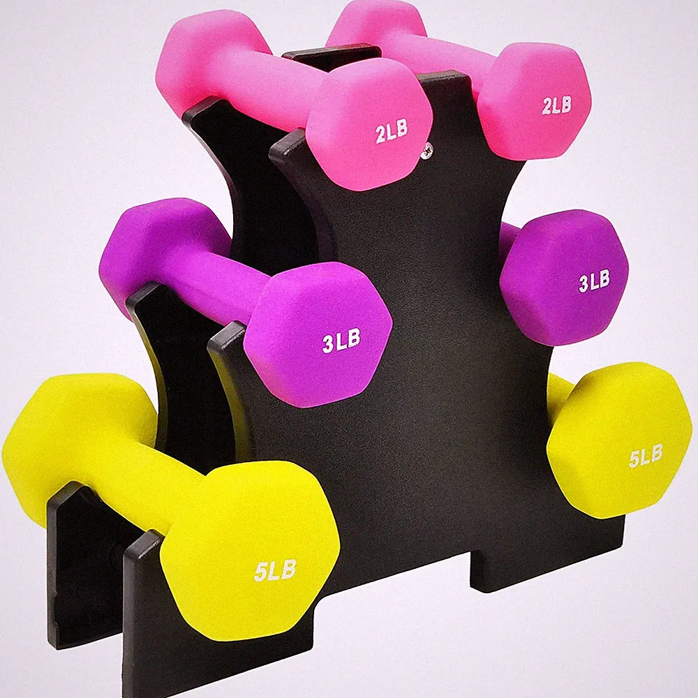 BalanceFrom Neoprene Dumbbell Set with Rack, Nonslip Weights, Strength Training