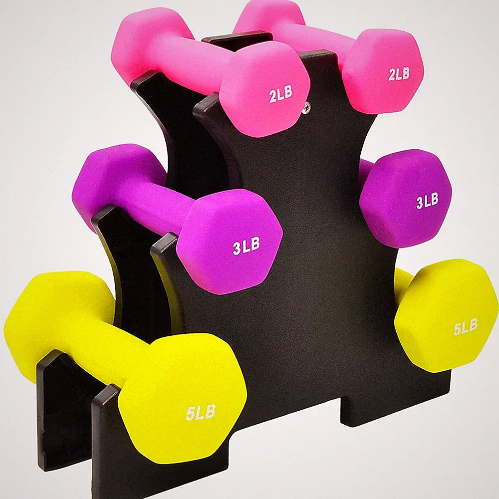 dumbbell set with rack