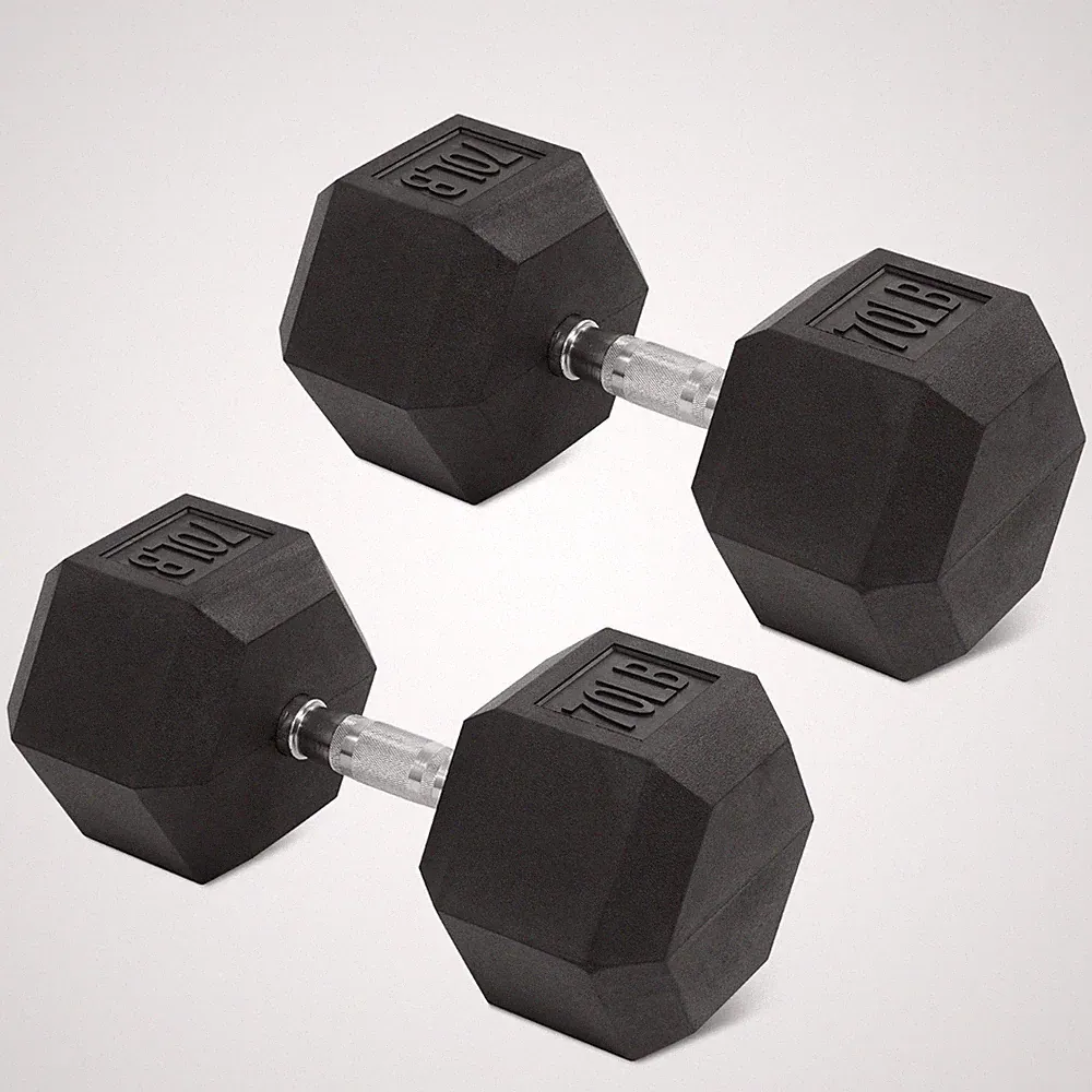 BalanceFrom Non-Slip Grip Hex Dumbbell, 70 lbs Single
