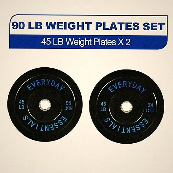 BalanceFrom Olympic Bumper Plate Weight Plate, 45 lbs Pair Black