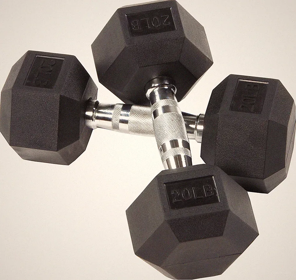 BalanceFrom Rubber Encased Hex Dumbbells, 20 Lbs. Pair