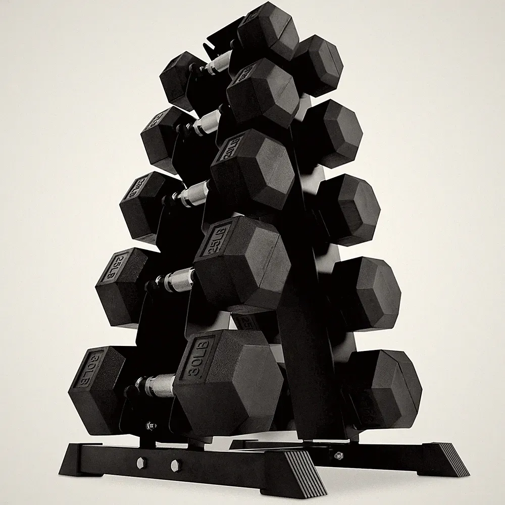 BalanceFrom Signature Alloy Steel Rubber Encased Hex Dumbbell Set, Black