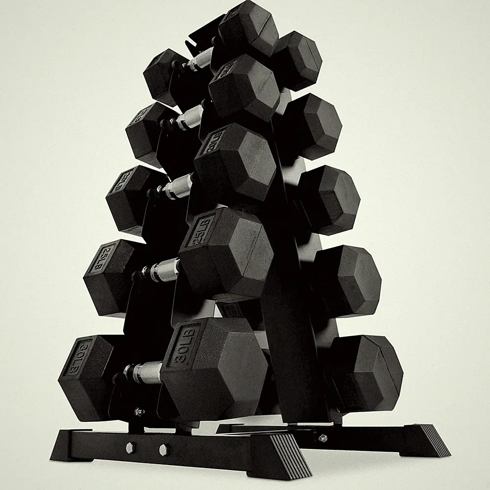 BalanceFrom Signature Alloy Steel Rubber Encased Hex Dumbbell Set, Black