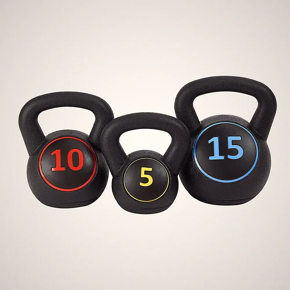 BalanceFrom Wide Grip Kettlebell Fitness Exercise Weights, 5, 10, and 15 Pounds