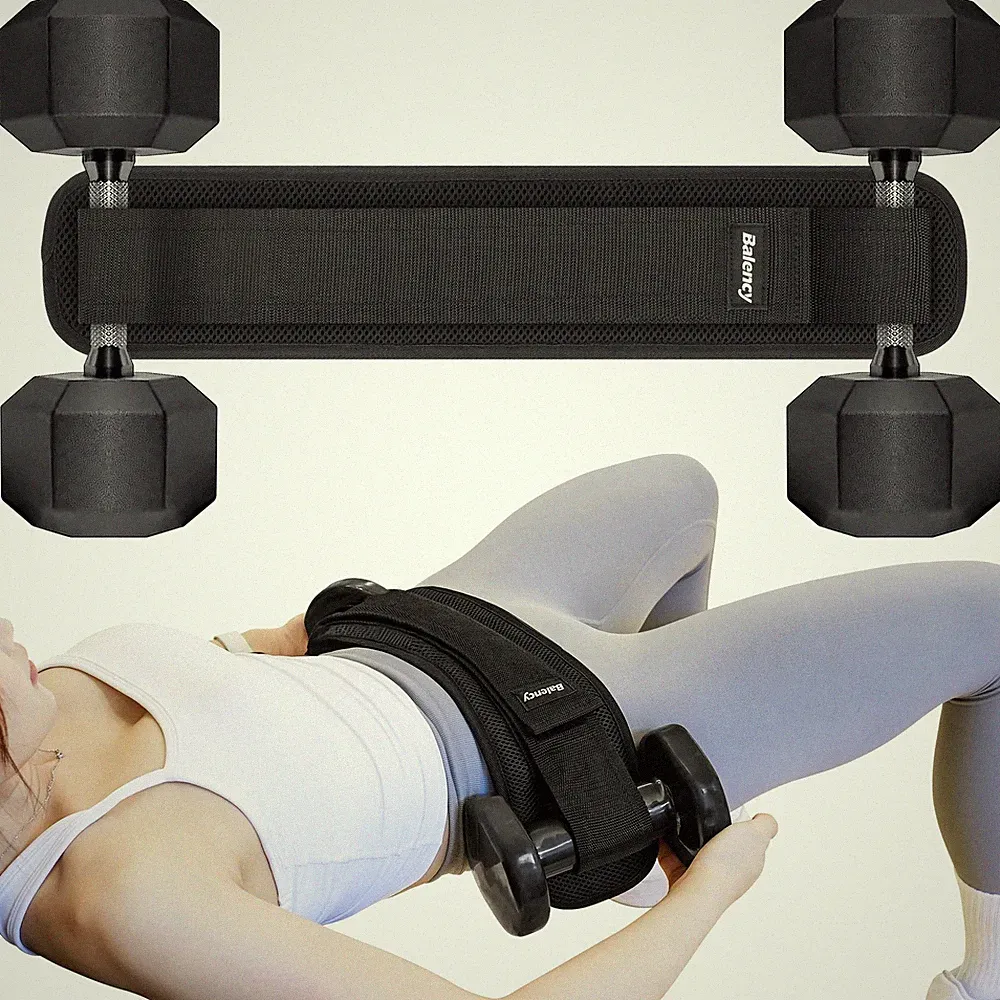 Balency Hip Thrust Belt for Dumbbells & Kettlebells - Slip-Resistant Padding,...