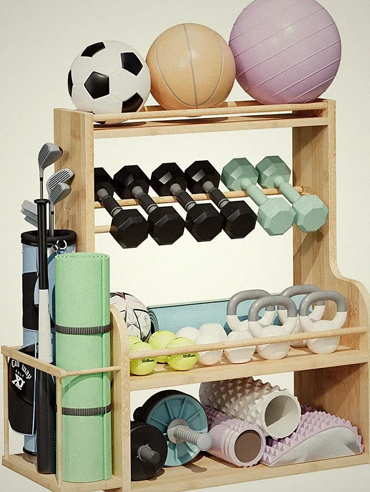 Wood Dumbbell Adjustable Weights