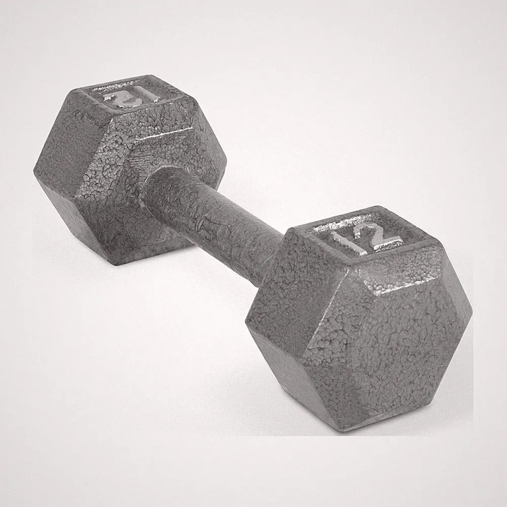 Barbell 12lb Cast Iron Hex Dumbbell, Single