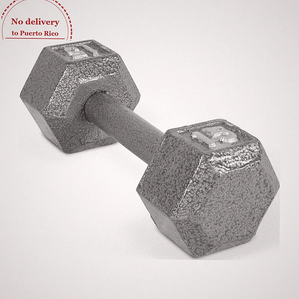Barbell 15lb Cast Iron Hex Dumbbell, Single