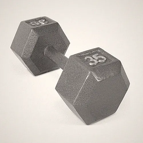 Barbell 35lb Cast Iron Hex Dumbbell, Single