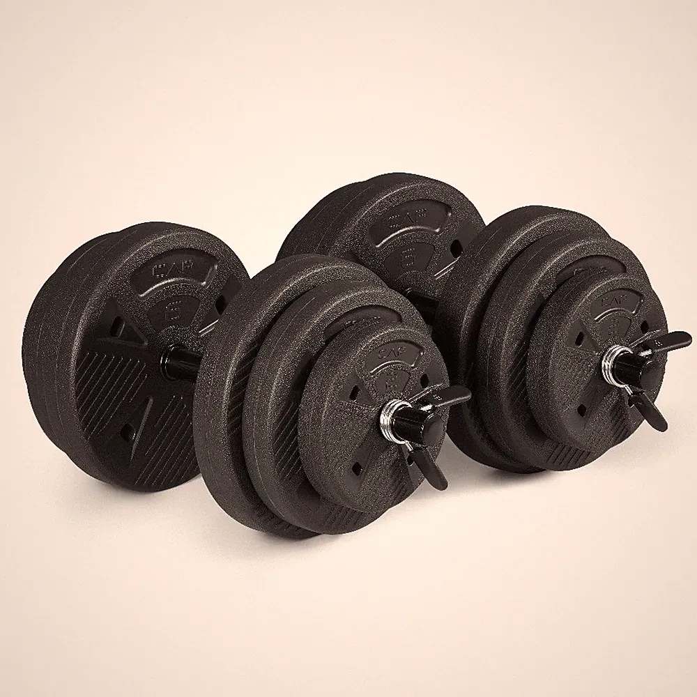 Barbell 50 lb Adjustable Vinyl Dumbbell Set