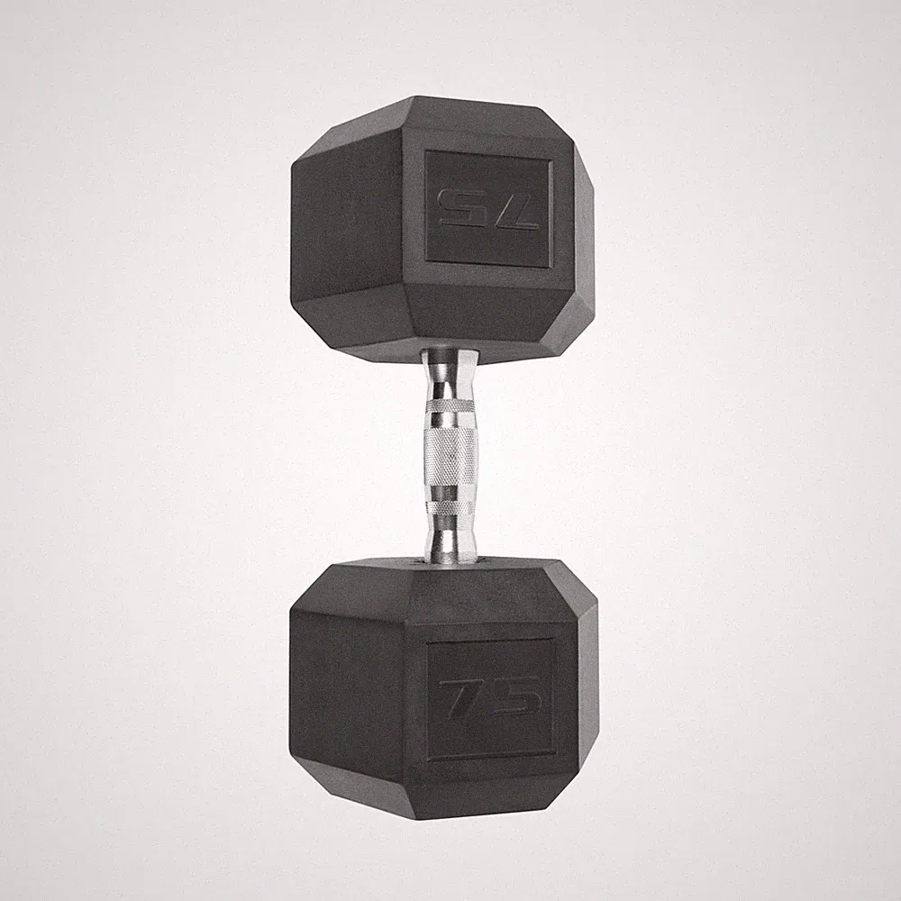 Barbell, 75Lb Coated Hex Dumbbell, Single