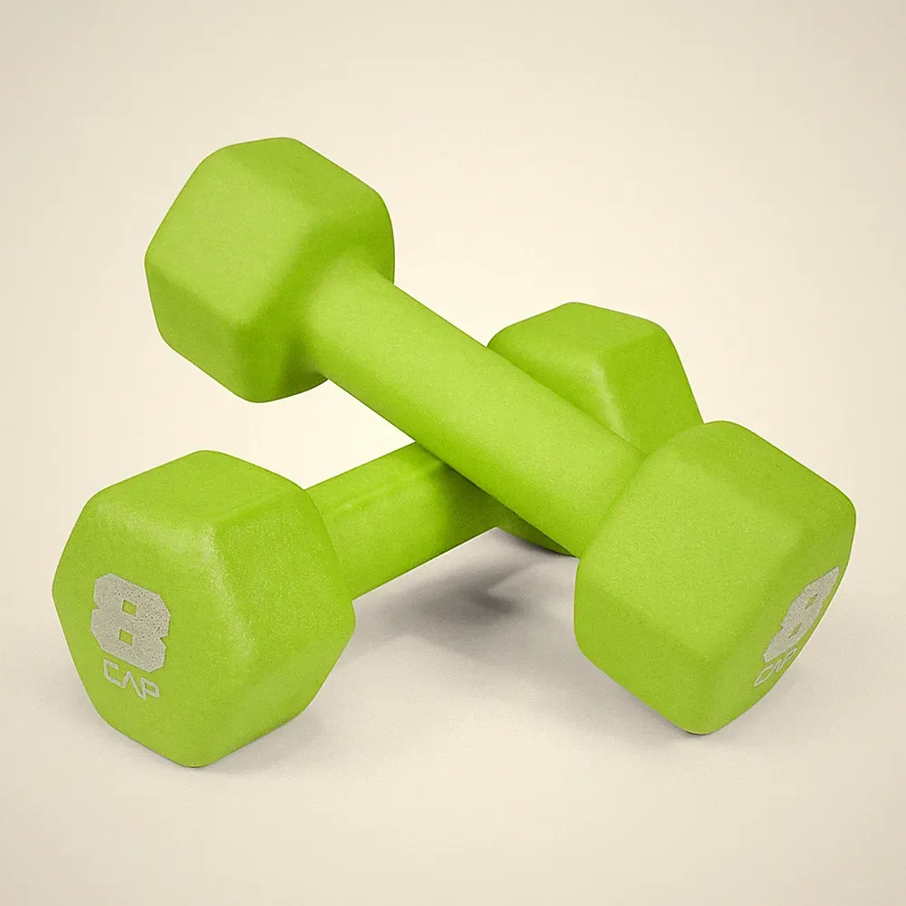Barbell, 8Lb Green Neoprene Dumbbell, Pair