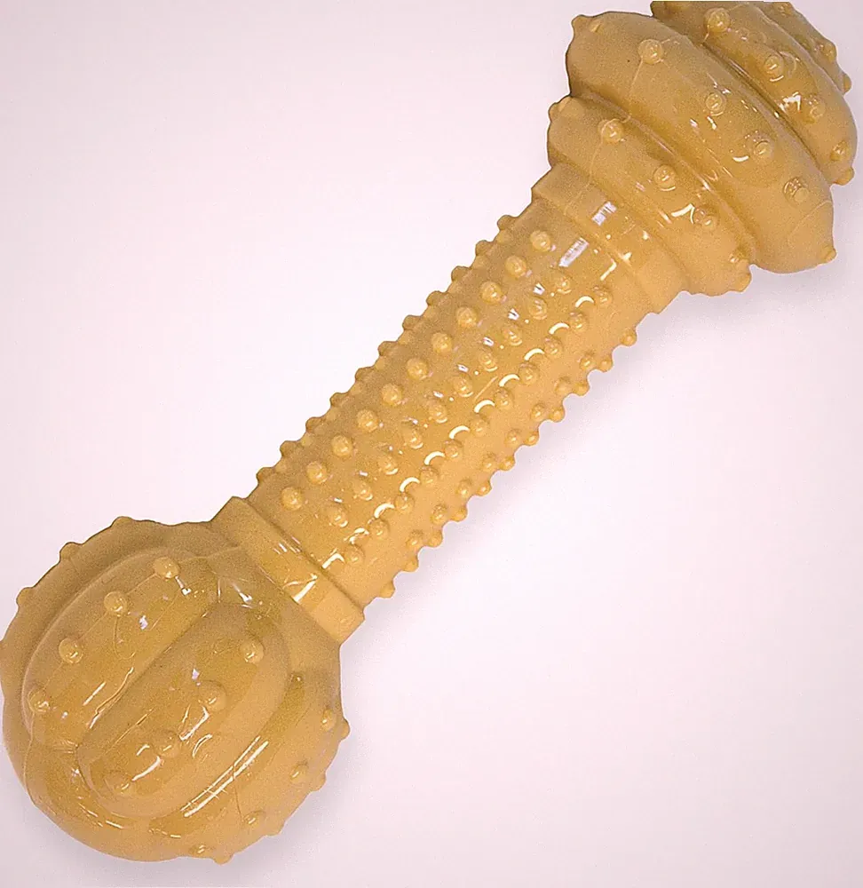 Barbell Bone Power Chew Toy for Dogs, Dog Toys for Aggressive Chewers, Peanut