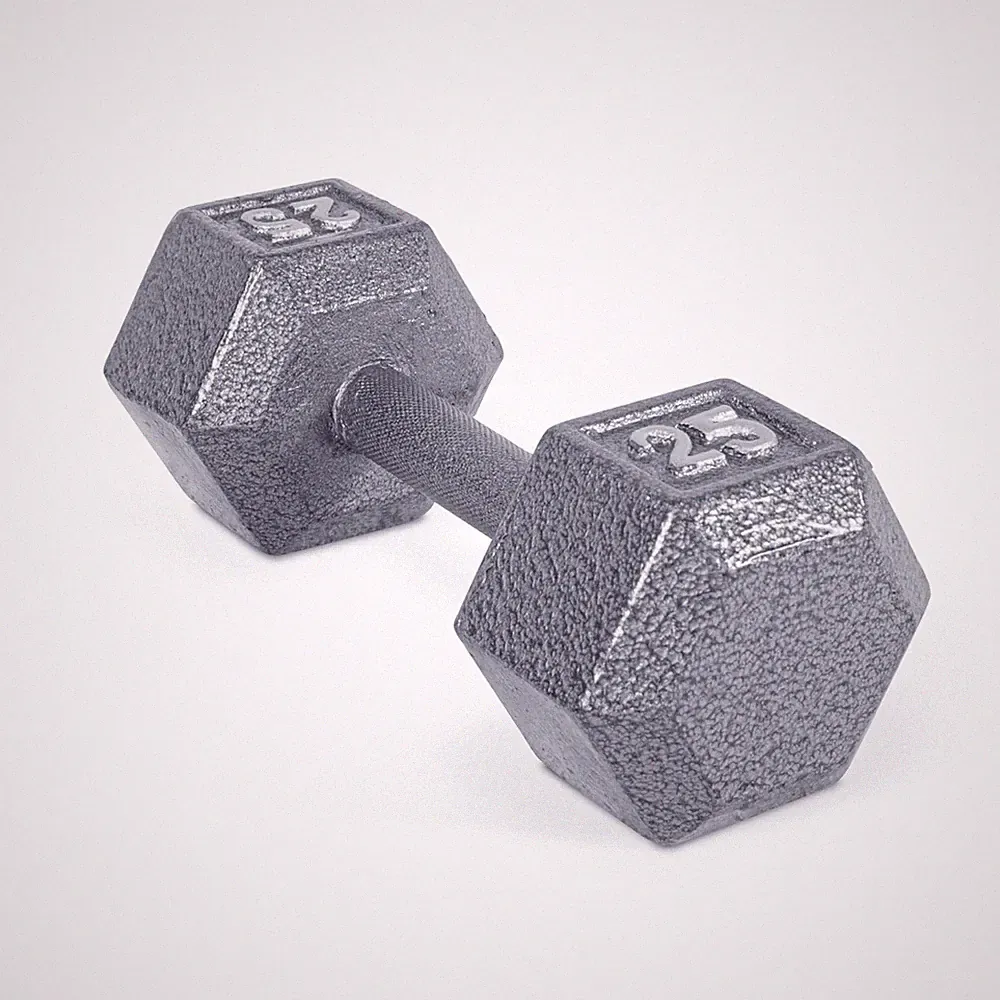 Barbell Cast Iron Hex Dumbbell, Single, 25 lb