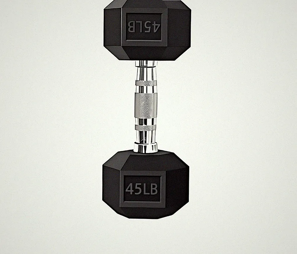 Barbell Coated Super Rubber Hex Dumbbell Weight-5LBS to 50LBS