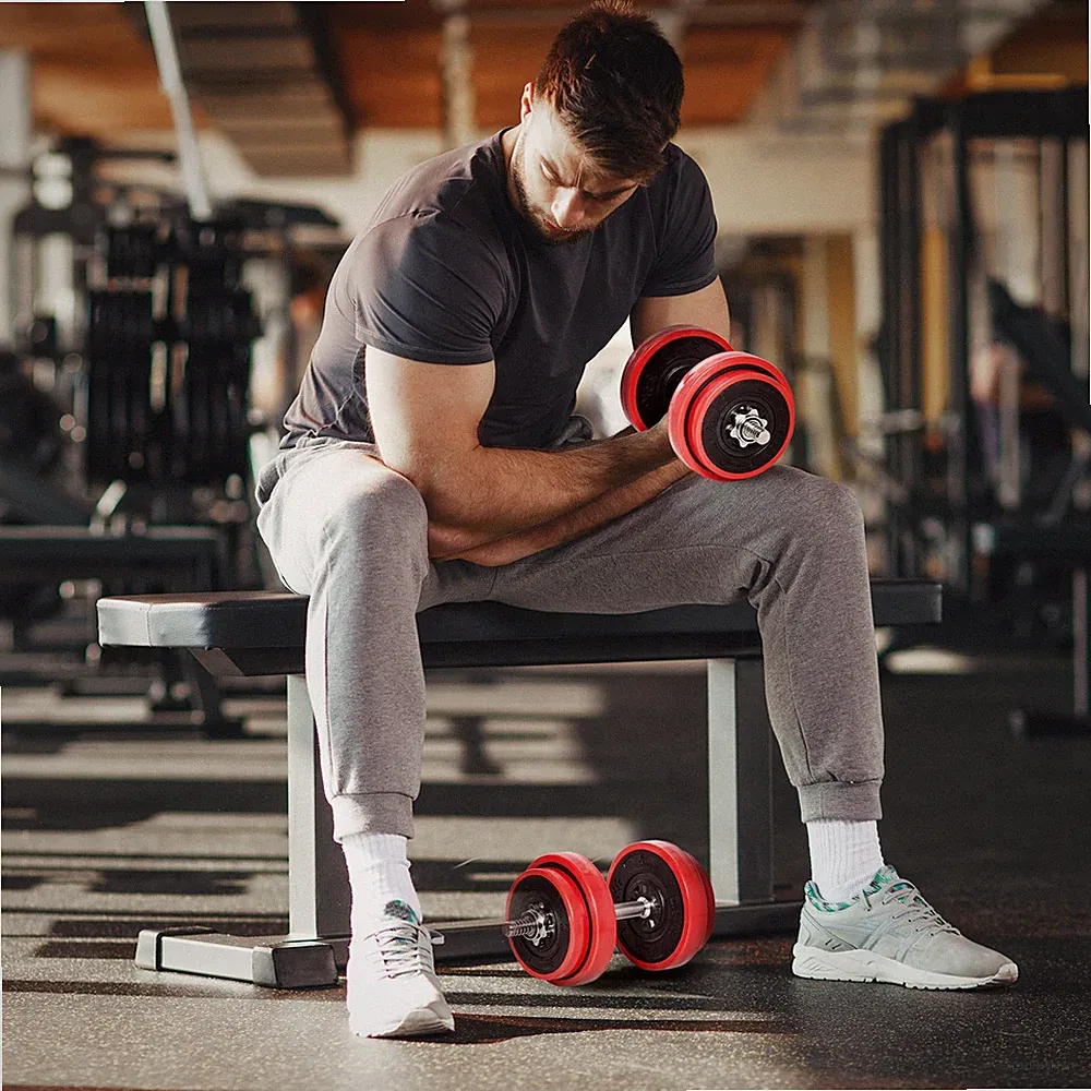 Barbell Dumbbells 2-in-1 Combo Free Weight Set, 44 lbs.