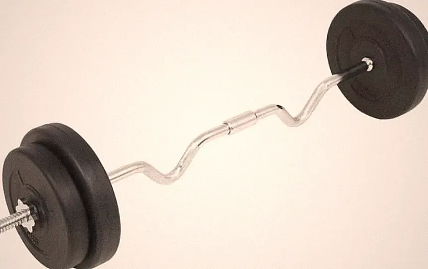 Barbell, EZ Curl Bar for Bice Tricep Arm Workouts Bodybuilding Home Gym