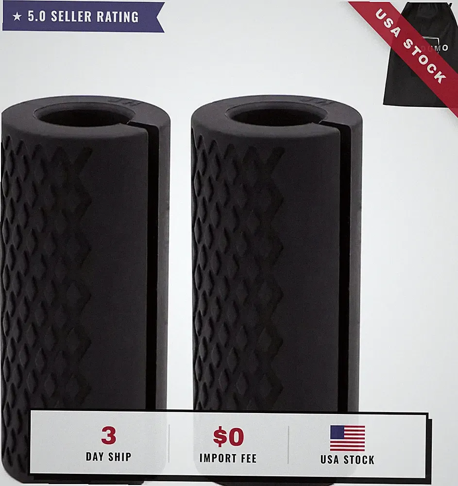 Barbell Grips - Thick Dumbbell Grips Arm Blaster Adapter with High-Density Silic