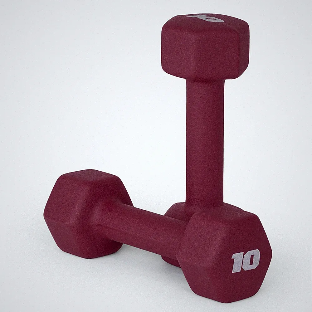 Barbell Neoprene Dumbbell Weights, 10 lb Pair, Crimson