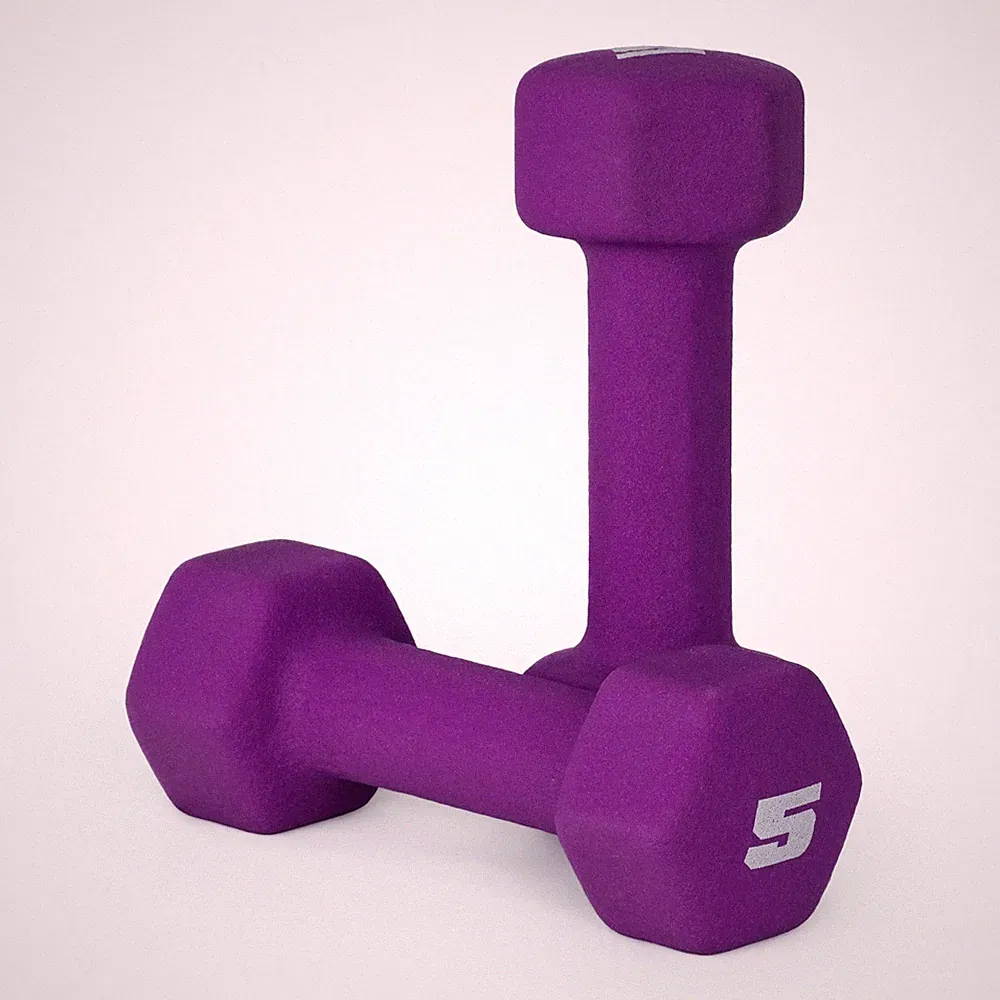 Barbell Neoprene Dumbbell Weights, 5 lb Pair, Violet