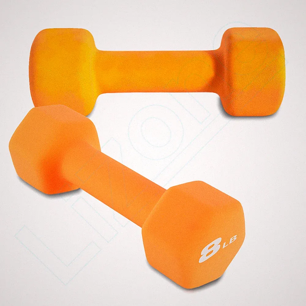 Barbell Rubber Coated Hex Dumbbell Hand Weight Set Avail 5 8 10 12lb Pair/Single