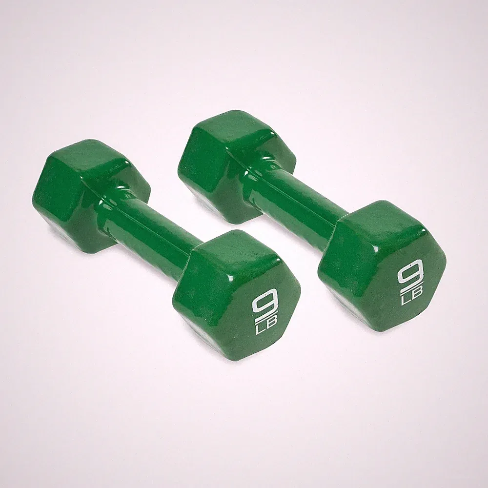 Barbell Vinyl Coated Dumbbells, 9 lb Pair
