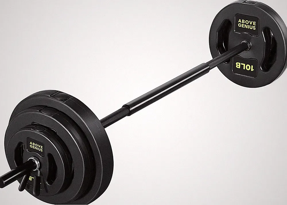 Barbell Weight Set, 45 LB Adjustable Free Weights Bar Set for Home Gym Strength