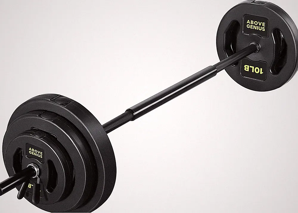 Barbell Weight Set, 45 LB Adjustable Weights Bar Set for Home Gym Strength