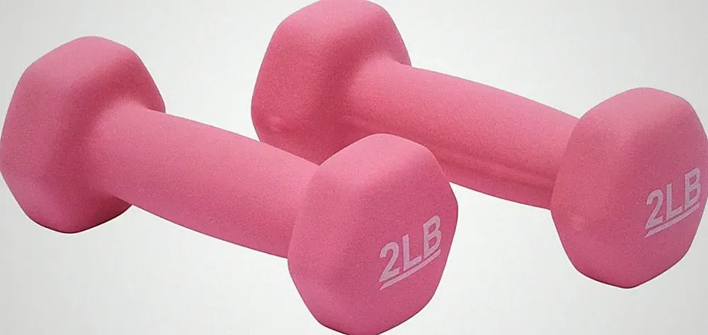Basics Neoprene Dumbbell Hand Weights Exercise Muscle Toning 2 Pounds Set of 2