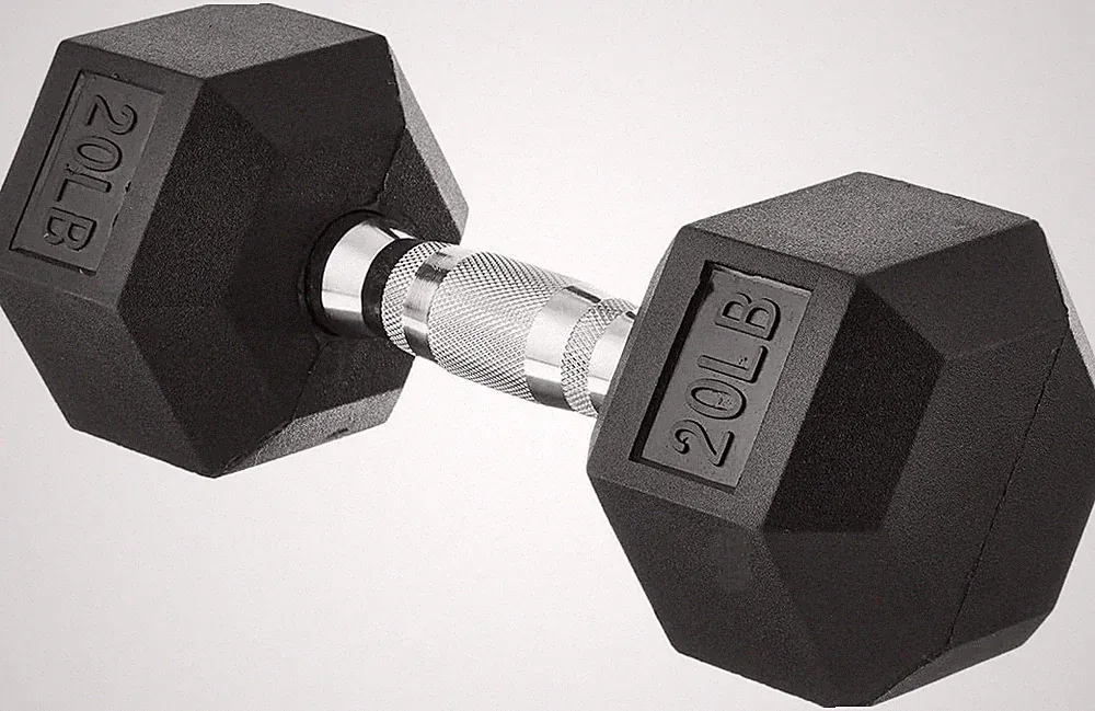 Basics Rubber Hex Dumbbell Hand Weight