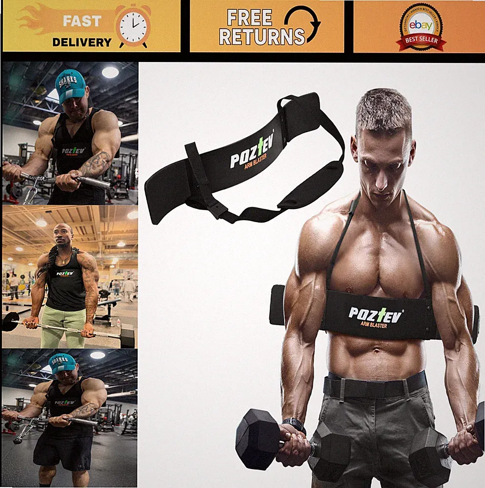 Bicep & Tricep Arm Blaster Isolator for Dumbbell & Barbell Curls - Weight Liftin