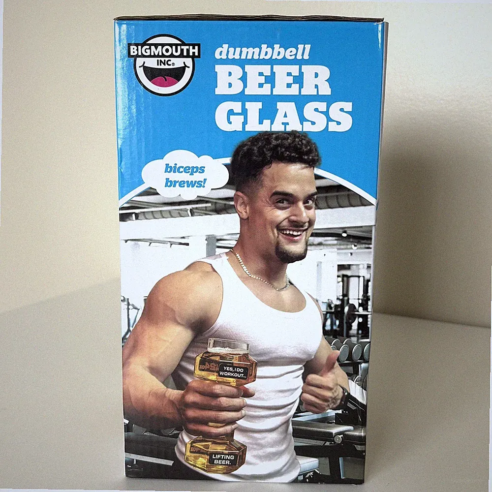Bigmouth Dumbbell/Weights Beer Glass 24 Oz Funny/Gag Gift for Gym/Workout Buddy